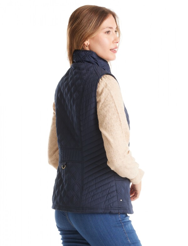 Chaleco Capitoneado & Forro Símil Piel AZUL