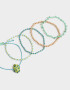 Pulseras Elásticas Sets Cerámica Pulseras Elásticas Set Con Mostacillas - Dorado