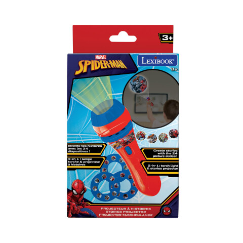 Linterna Proyector con 3 Discos Lexibook 18 cm Spiderman