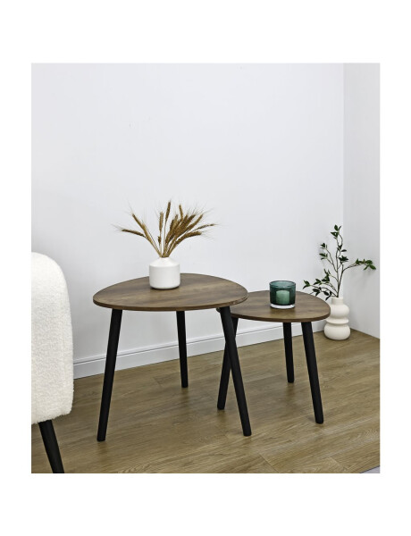 SET 2 MESAS AUXILIARES 48X48X49/39X39X36CM MADERA SET 2 MESAS AUXILIARES 48X48X49/39X39X36CM MADERA