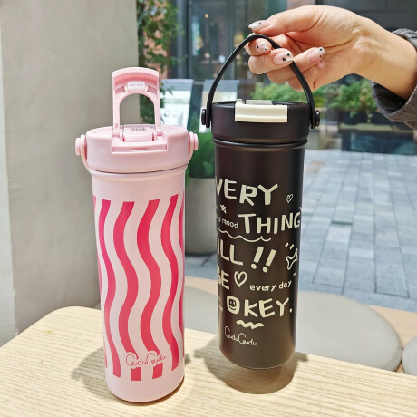 Vaso térmico de acero con infusor y asa - 610ml Negro