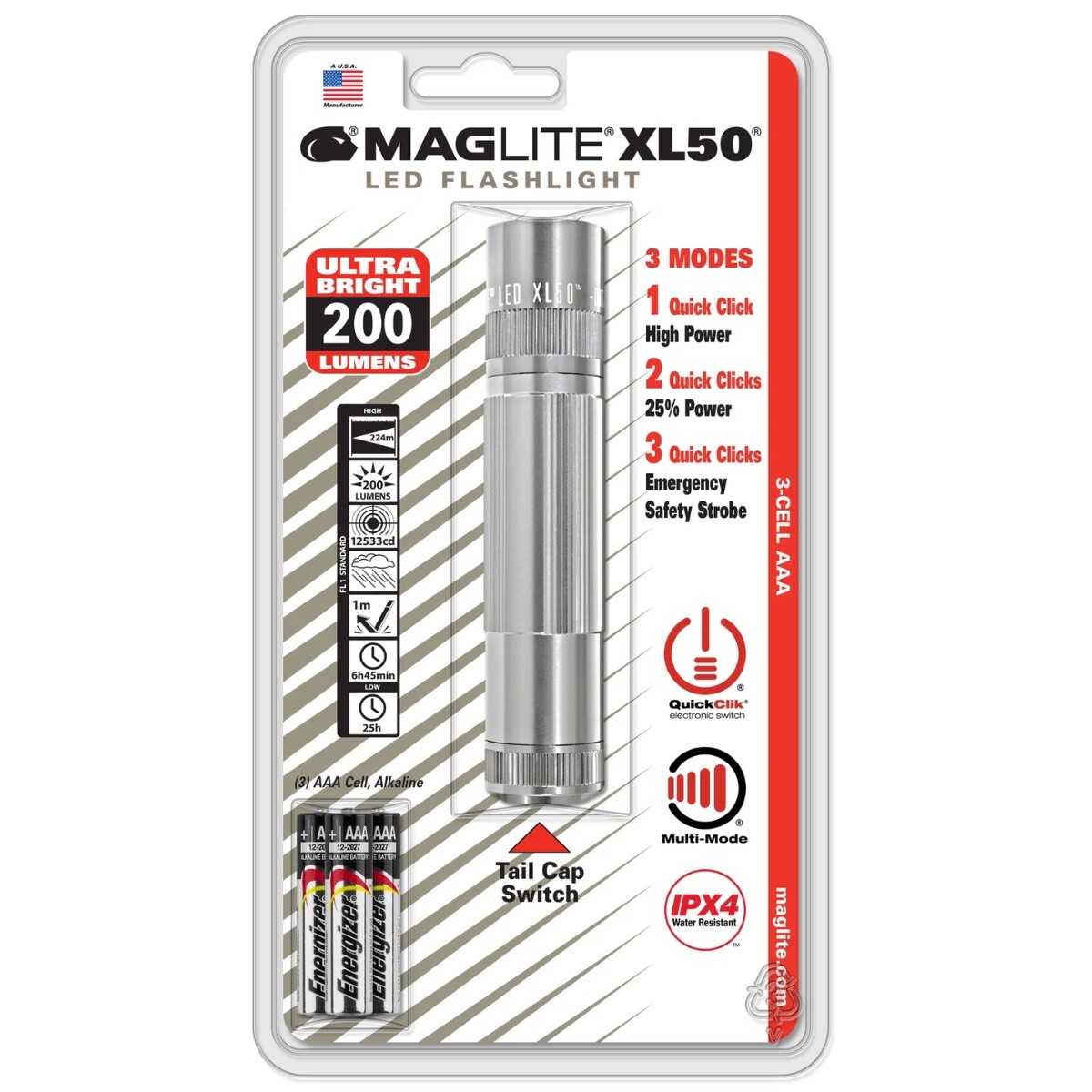Mini linterna XL50 3C 200lm - Maglite - Plateado 