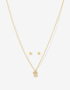 Bijouterie Set Exclusive Edition Set Aros Pasantes Y Cadena Plata 925 - Dorado