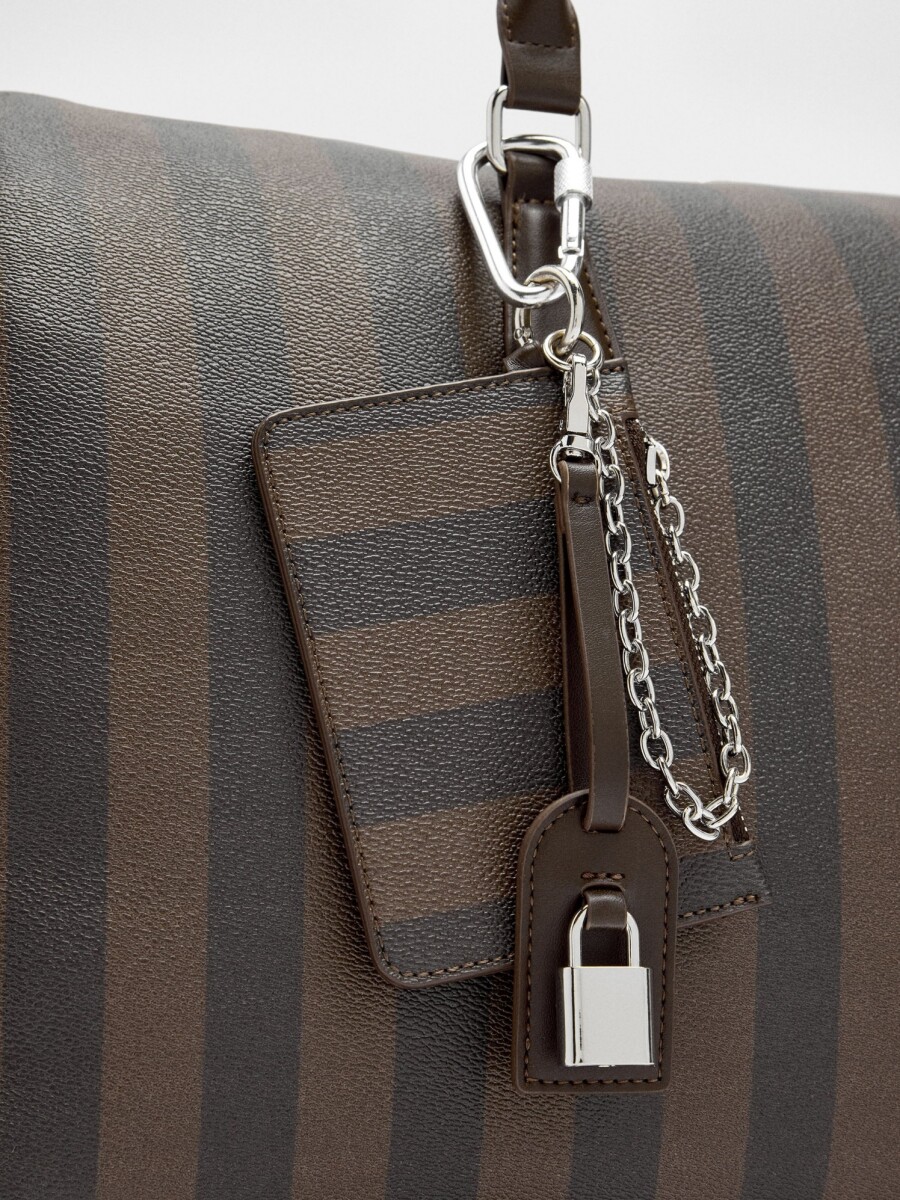 Bolso De Fin De Semana A Rayas marron