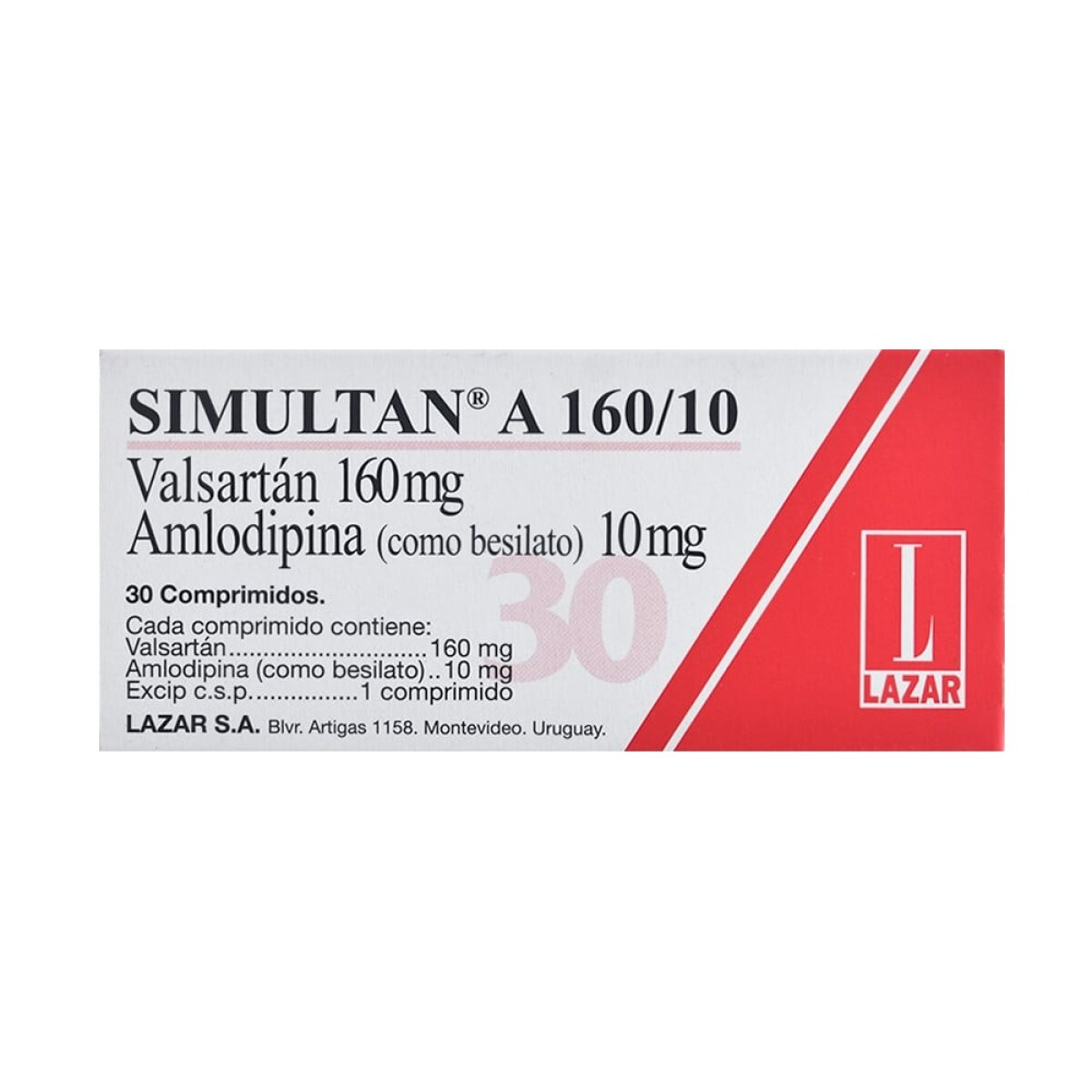 Simultan A 160/10 Mg 30 Comprimidos 