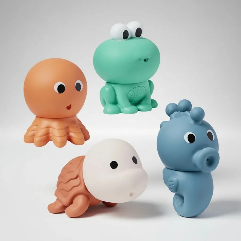 Juego baño animales fondo mar lavables BUBA silicona Juego baño animales fondo mar lavables BUBA silicona