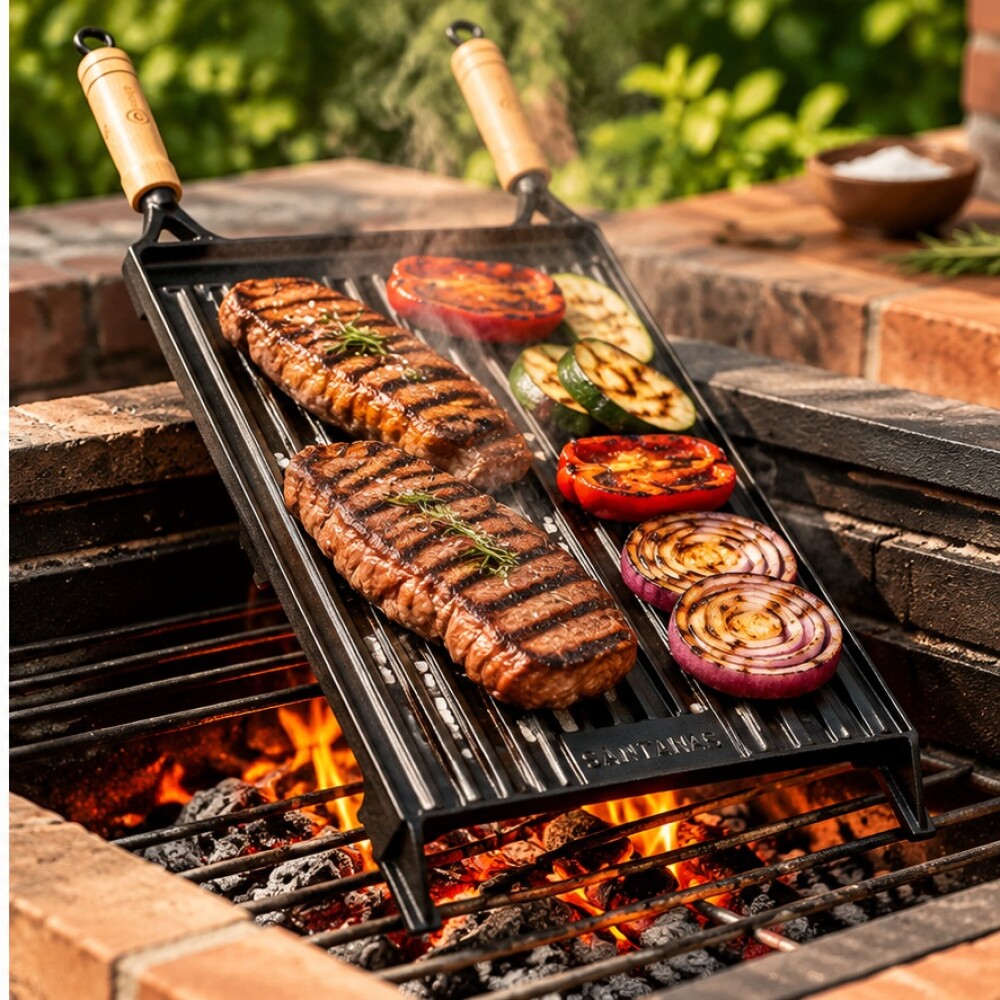 Parrilla con 2 agarraderas 46x30 cm (71x31) SANTAN Parrilla con 2 agarraderas 46x30 cm (71x31) SANTAN