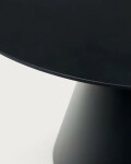 Mesa Wilshire de cristal templado y metal con acabado pintado negro Ø 120 cm Mesa Wilshire de cristal templado y metal con acabado pintado negro Ø 120 cm