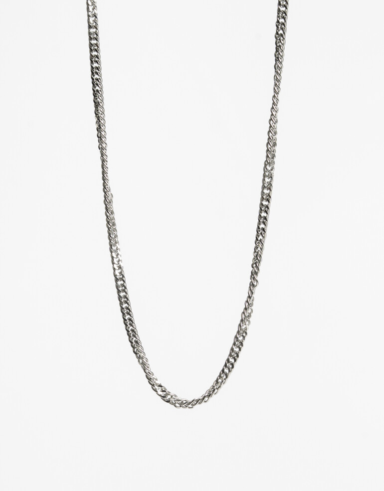 Collares Cortos Metal Collar De Acero Men´s Collection - Plateado