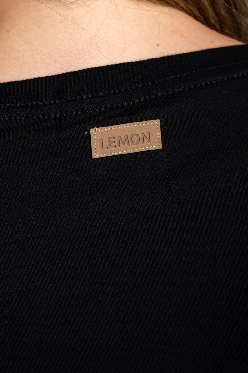 Remera Manga Larga Algodón Elastano Negro