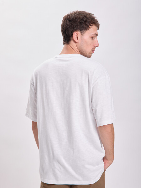 Remera slub bolsillo Blanco