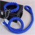 Correa Collar Reforzado Perros Semi Ahorque Cuerda Trenzada Variante Color Azul