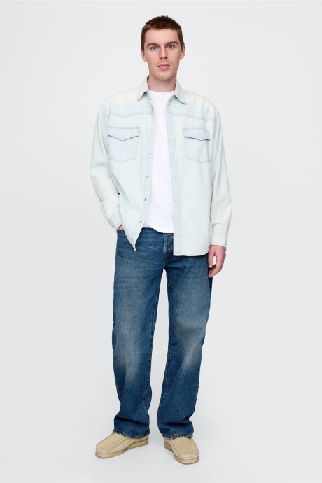 Camisa De Jean Hombre Light Wash