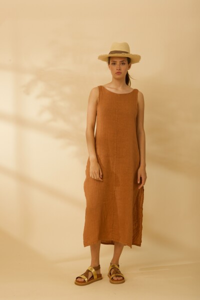 Vestido New Flora Camel