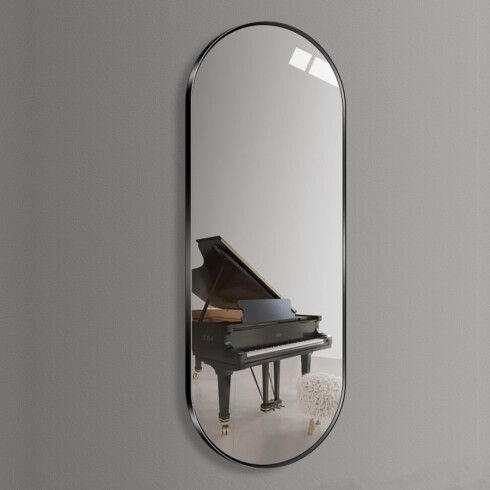 Espejo Ovalado Negro Mate Aqualia 000