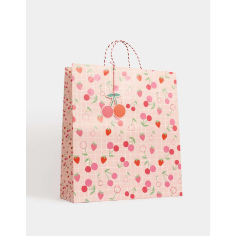 Bolsa De Regalo Extra Grande ''cherry'' Combinacion Multicolor