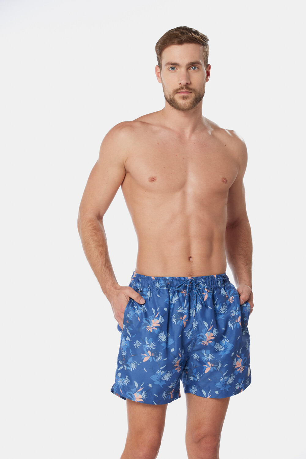 SHORT DE BAÑO ESTAMPADO Azul