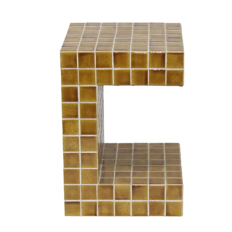 MESA LATERAL CERAMICA AMARILLO SELENE MOSTAZA