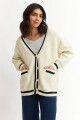 Cardigan con detalles en contraste BLANCO
