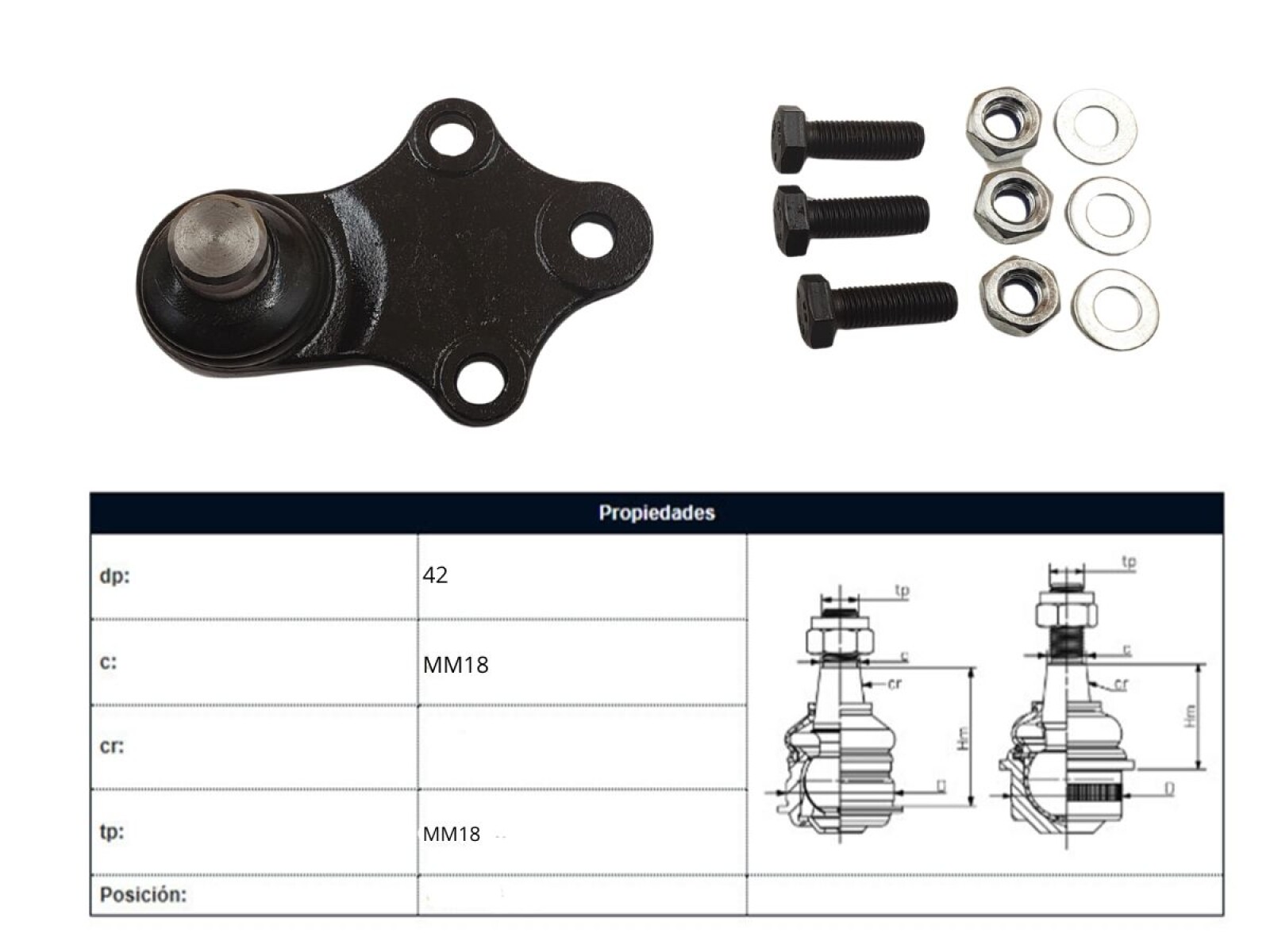 Rotula Del Foton Midi, Lifan 520, Peug 306 93-25 Der/Izq 