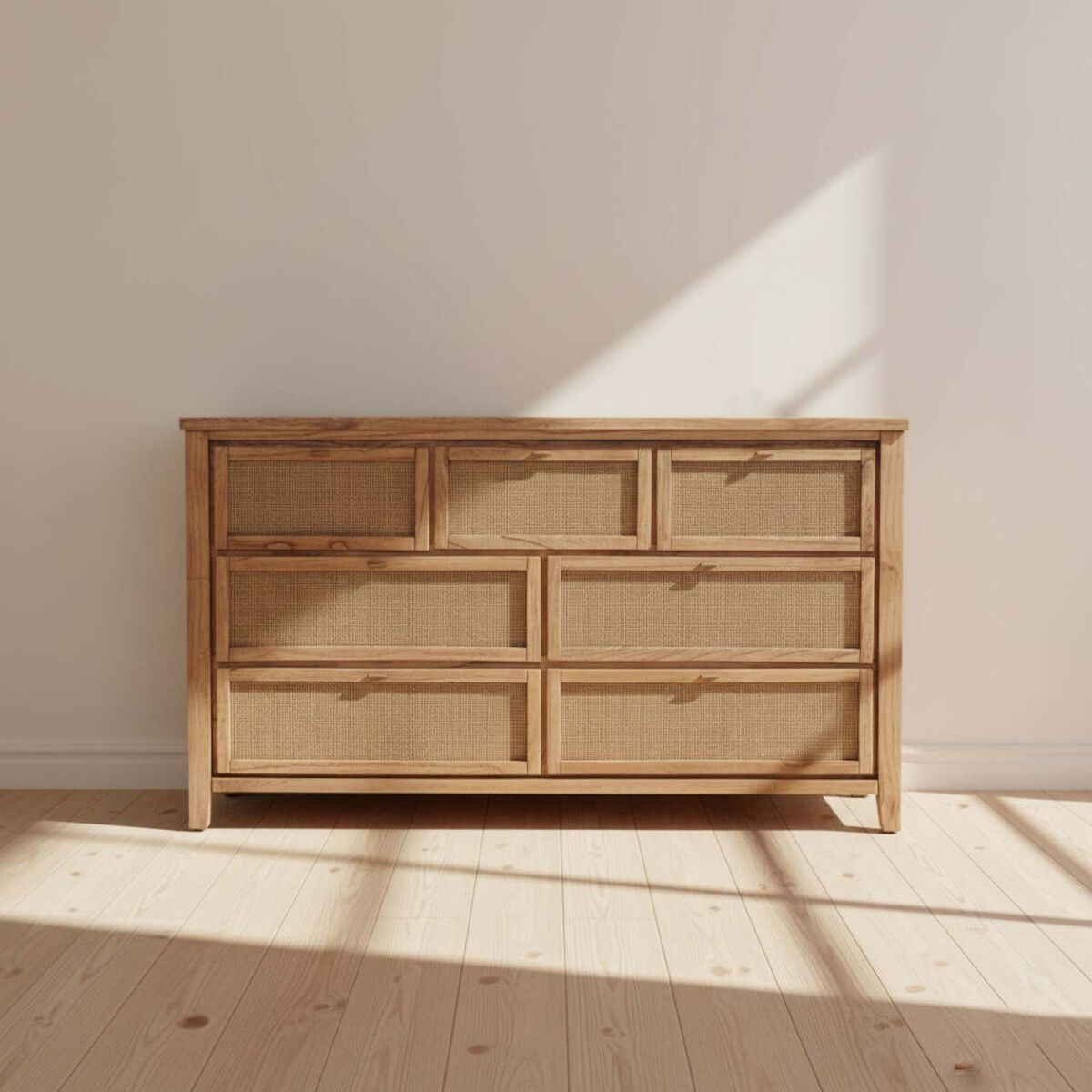 CÓMODA - MADERA NATURAL-BEIGE MINDI 