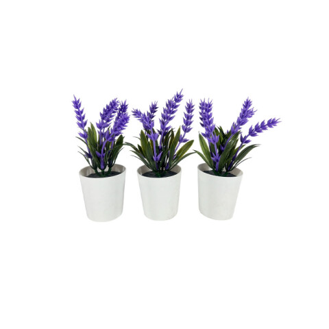 Buquets flor lavanda artificial en maceta x3 unidades Buquets Flor Lavanda Artificial En Maceta X3 Unidades