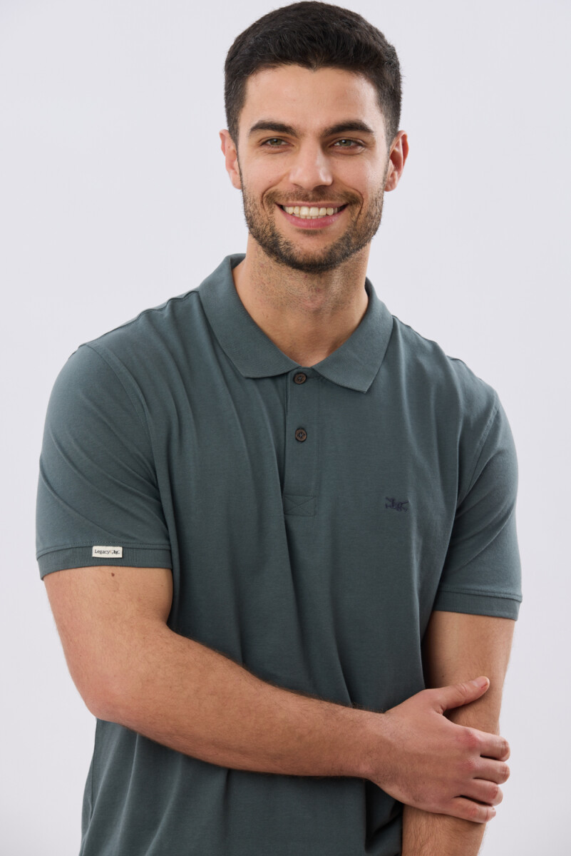 REMERA POLO LISA JERSEY - Petroleo 