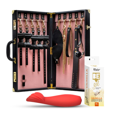 Kit Temptasia BDSM + Vibrador Red Hot + Gel Comestible Kit Temptasia BDSM + Vibrador Red Hot + Gel Comestible