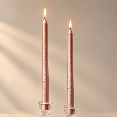 Vela Cónica Decorativa Metalizada Rosé x4 Unidades - 25 cm Vela Cónica Decorativa Metalizada Rosé x4 Unidades - 25 cm