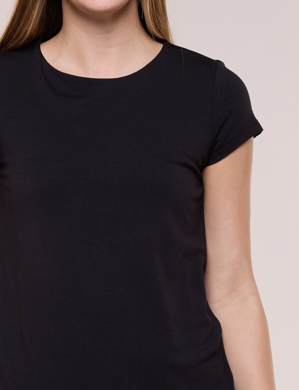 Remera Basica Manga Corta NEGRO