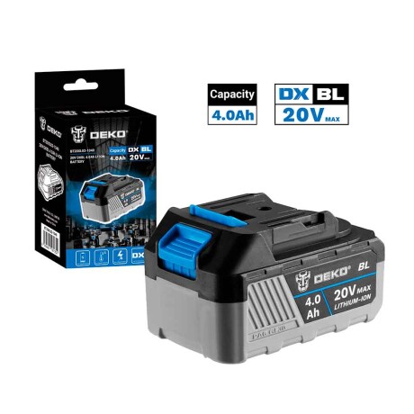 Batería 4.0Ah 20V P/Brushless BT20XL02-1040 Deko NEGRO-GRIS