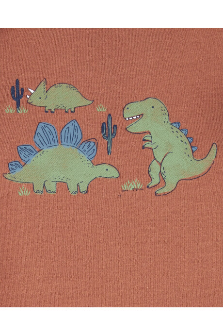 Set tres piezas de algodón, pantalón y dos bodies diseño dinosaurios Sin color