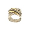 Anillo Cruzado-Plata y Oro-Piedra Zirconia-AN5263 conpiedra