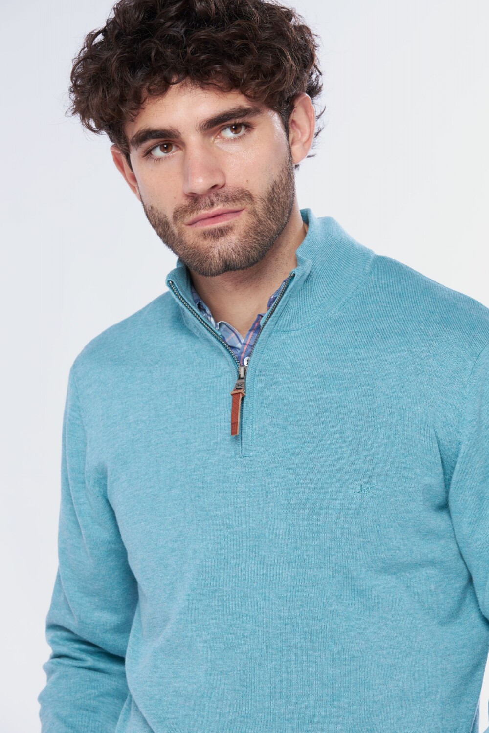 BUZO TEJIDO DE ALGODÓN Verde agua