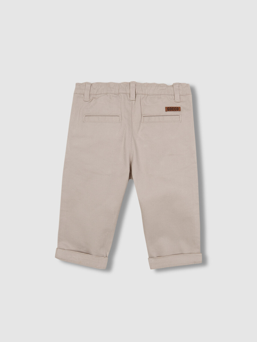 Pantalon Chino Con Goma En La Cintura Piedra