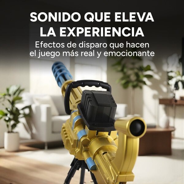 Ametralladora Automática Hidrogel + Trípode Recargable Color Amarillo