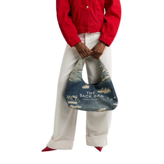MARC JACOBS - THE RIP AND REPAIR DENIM SACK BAG 491
