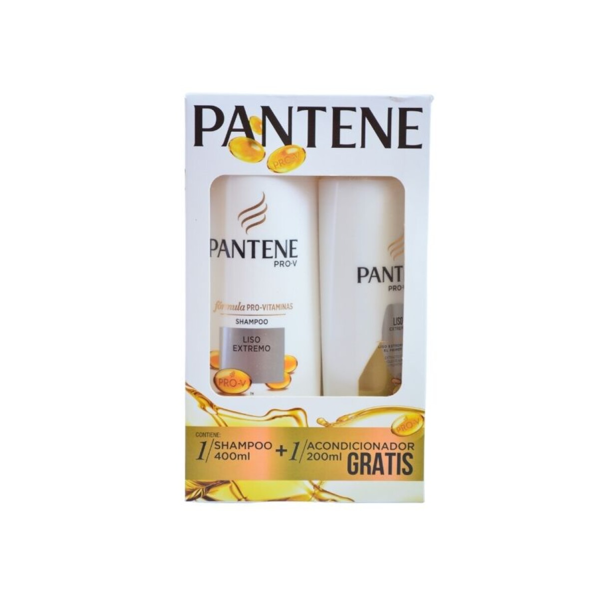 Pack PANTENE liso extremo shampoo 400 ml + acondicionador 200 ml 