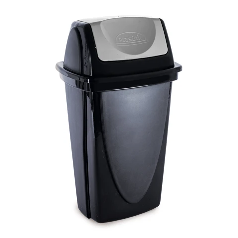 Papelera Plástica con Tapa Gris Vaivén 7,2 L U