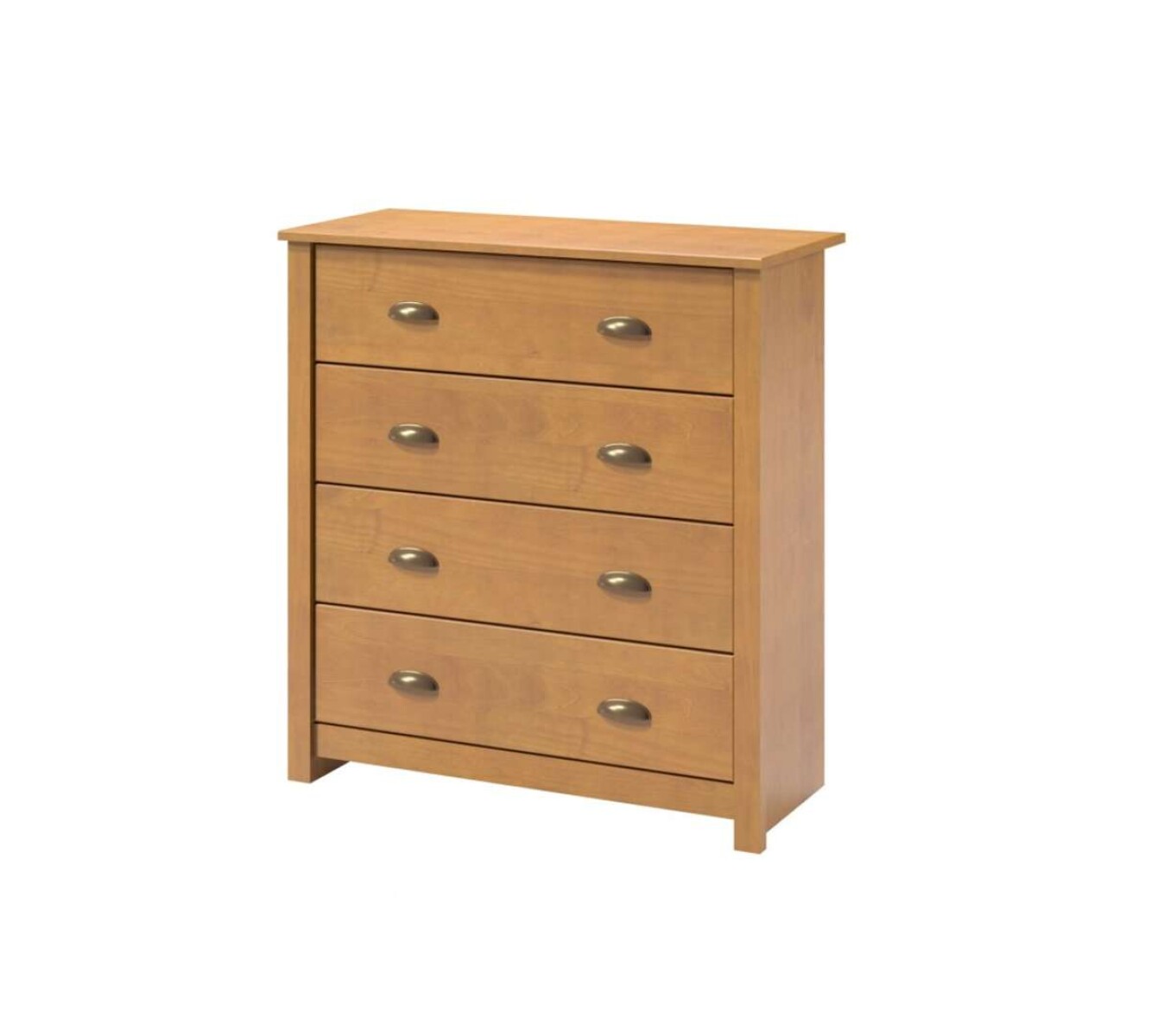 Comoda 4 cajones Madera maciza Linea Colonial - Marron 