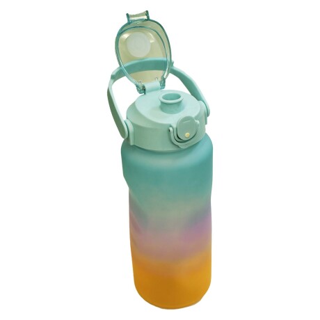 Botella Caramañola Agua 2Lt en Plástico con Sorbito y Manija Verde