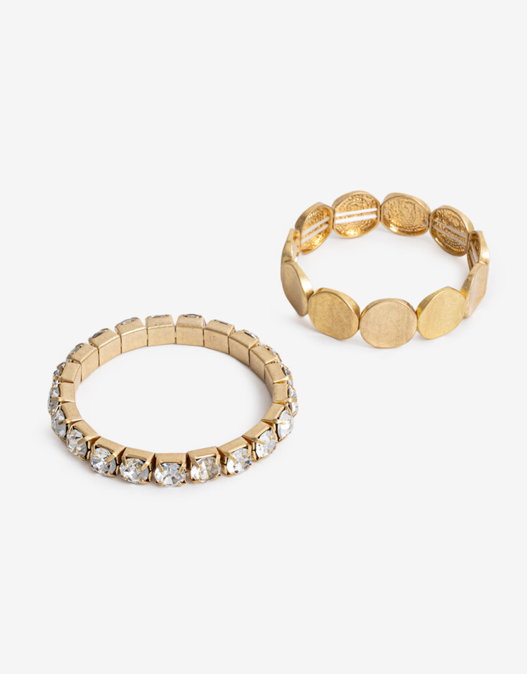 Pulseras Elásticas Sets Strass Set De Pulseras Elásticas - Dorado Oro Amarillo