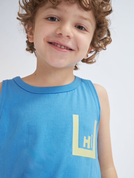 Camiseta sin mangas Hi- Azul Vibrante