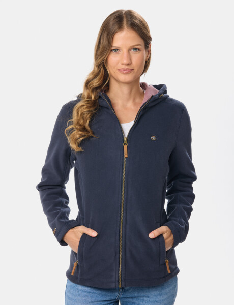 CAMPERA POLAR CON CAPUCHA Azul