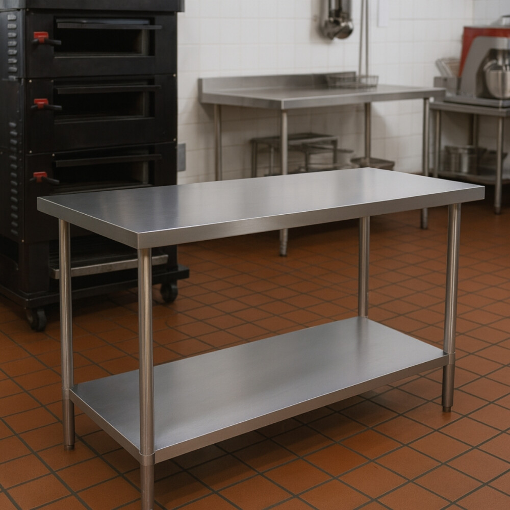 Mesada de Trabajo Central 140 cm Acero Inoxidable Mesada de Trabajo Central 140 cm Acero Inoxidable