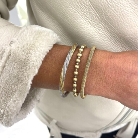 Pulsera Torneada Combinada - Plata y Baño Pulsera Torneada Combinada - Plata y Baño