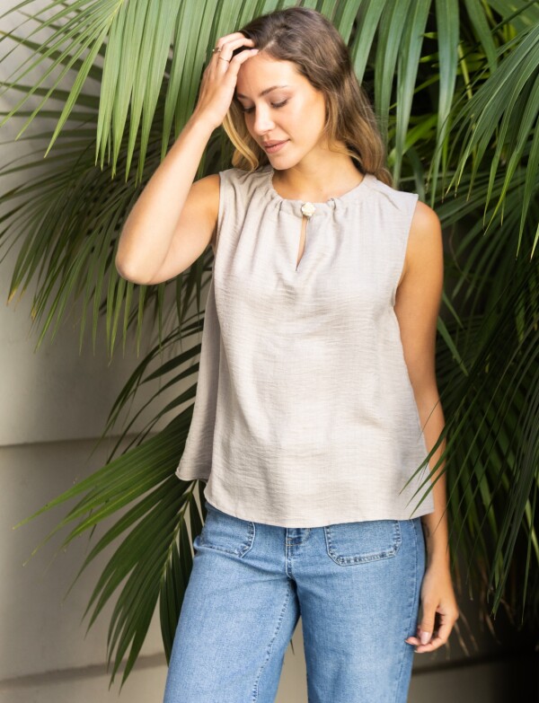 Blusa Keyhole BEIGE