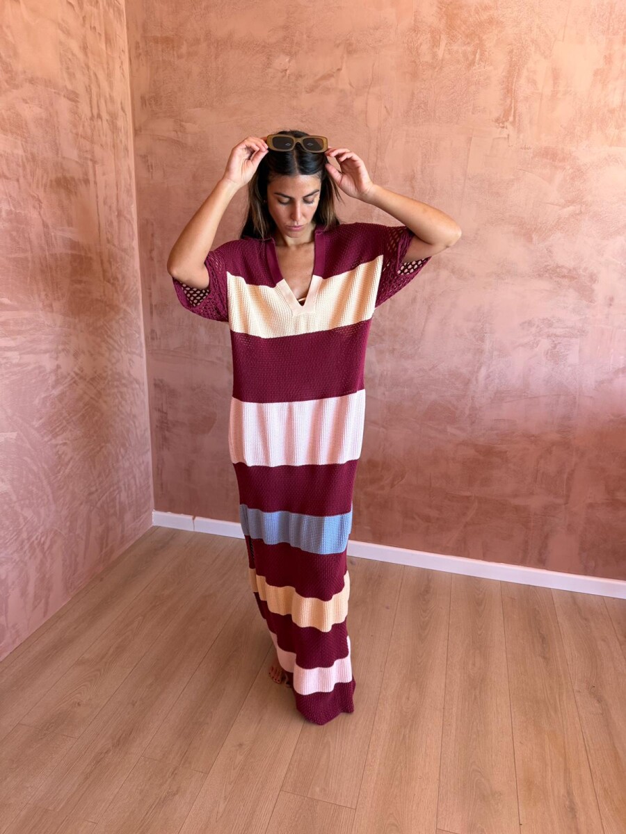 Vestido Cassis SS26 - Stripes Tinto 