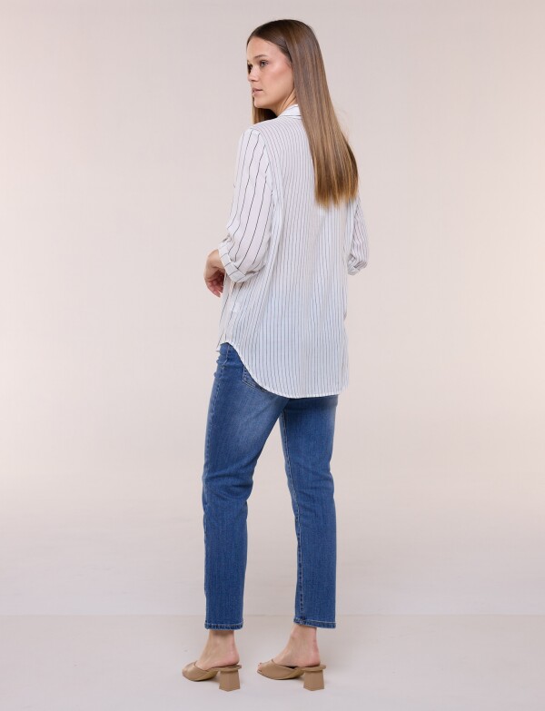 Camisa Lineas BLANCO/NEGRO