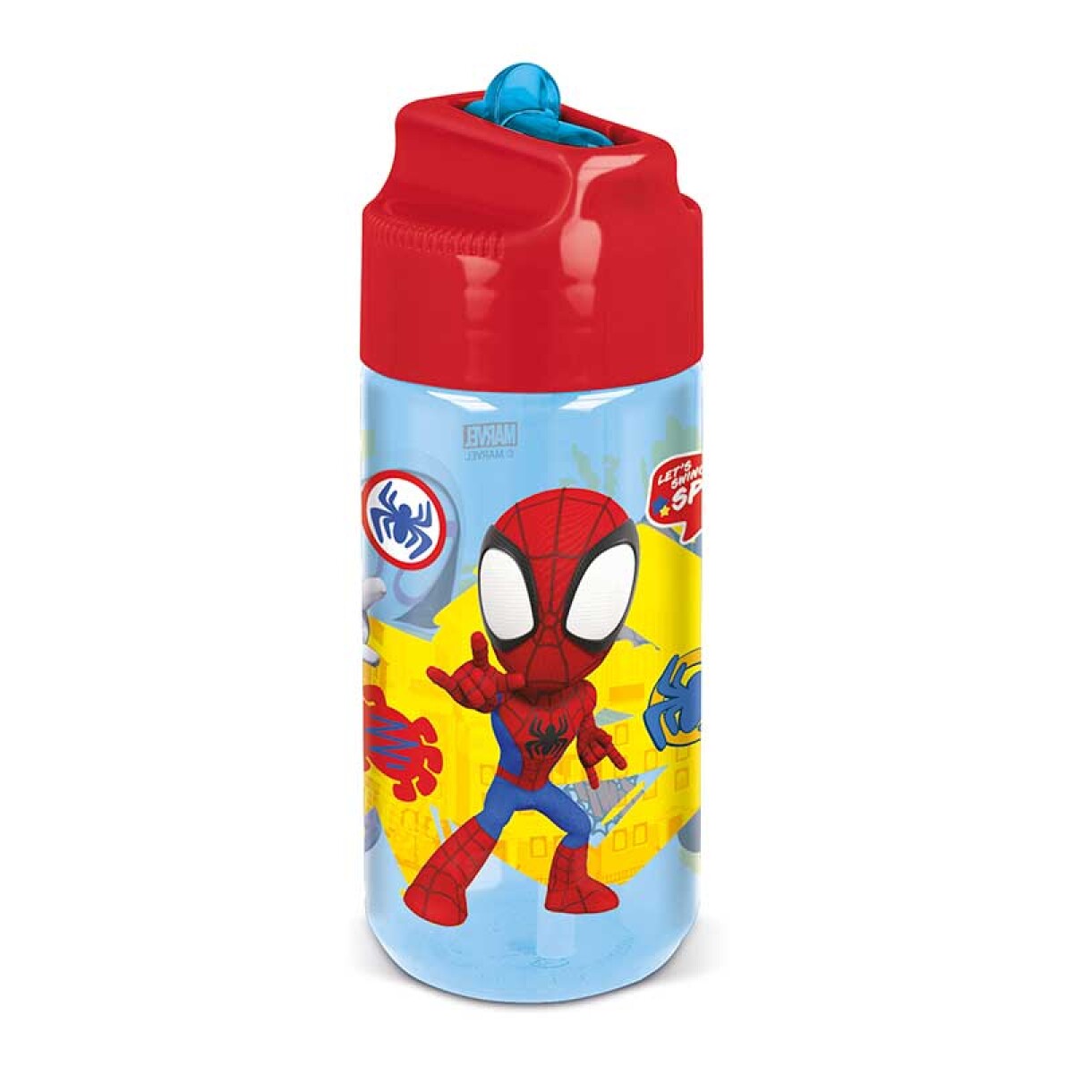 Botella Tritán Spiderman 430 ml con Pajita 